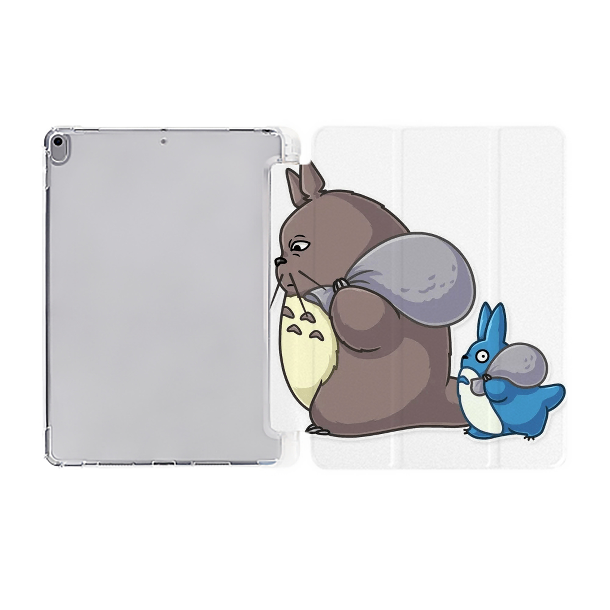 （画像用） となりのトトロ 草壁メイ 草壁サツキ My Neighbor Totoro Satsuki Kusakabe Mei Kusakabe IPad ケース ペン収納付き 三つ折りスタンド PUレザー×シリコン 対応機種9.5/10.5/10.9インチ